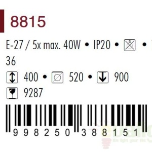 Candelabru 5 brate diametru 52cm Flossi 8815 RX - Img 3