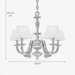 Candelabru 5 brate din alama design italian Angelica - Img 3