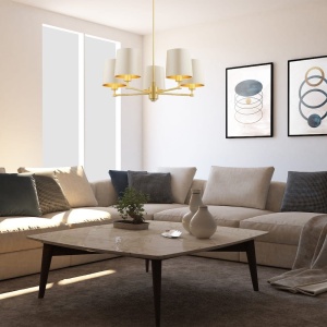 Candelabru 5 brate modern PRINCETON bej 226507 universul-luminii.ro
