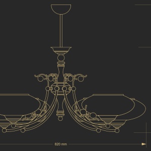 Candelabru 6 brate design clasic realizat manual CASAMIA - Img 3