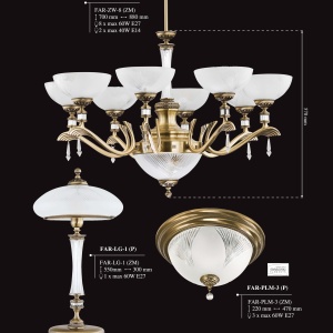 Candelabru 6 brate design clasic realizat manual Farini 186187 universul-luminii.ro