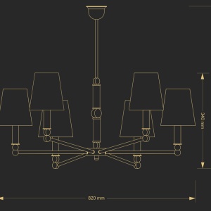 Candelabru 6 brate elegant realizat manual TAMARA 78907 universul-luminii.ro