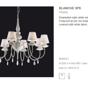 Candelabru 8 brate diametru 92cm BLANCHE SP8 BIANCO 035574 45957 universul-luminii.ro