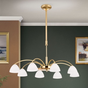 Candelabru 8 brate elegant design modern OPALDESIGN, auriu mat