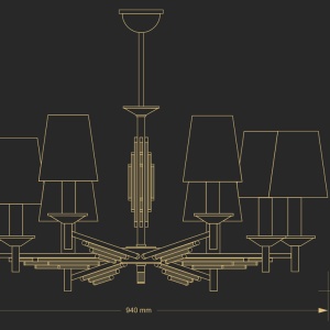 Candelabru 8 brate realizat manual Fellino 77507 universul-luminii.ro