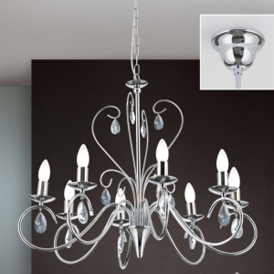 Candelabru 8 brate stil clasic cu cristale K9 Alessia crom 52217 universul-luminii.ro