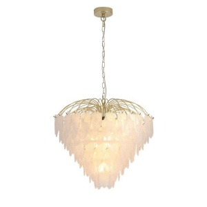 Candelabru alama lucios sticla mata Feather 10Lt