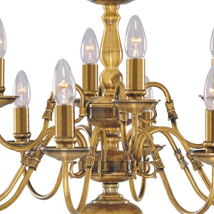 Candelabru casa scarii stil clasic Flemish alama 12L 1019-12AB SRT 68127 universul-luminii.ro