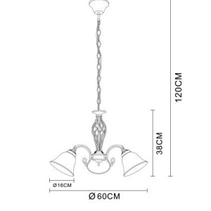 Candelabru clasic cu 3 brate, finisaj brass antique, Odin 60208-3 GL 65617 universul-luminii.ro