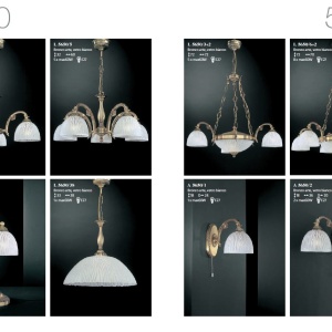 Candelabru clasic design italian din alama, sticla 5650 RA-L. 5650/5 102387 universul-luminii.ro