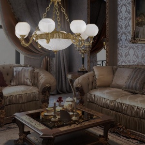 Candelabru clasic din alama 8+3 design italian 9350 204807 universul-luminii.ro