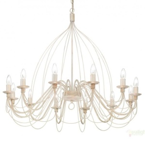 Candelabru clasic modelat si pictat manual finisaj alb antichizat CORTE SP12 097664