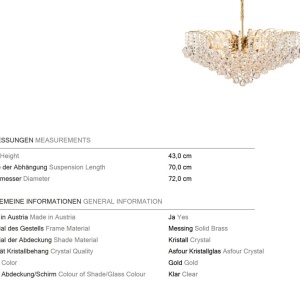 Candelabru cristal Asfour design lux KRISTALL KLASSISCH 10L gold/clear 239377 universul-luminii.ro