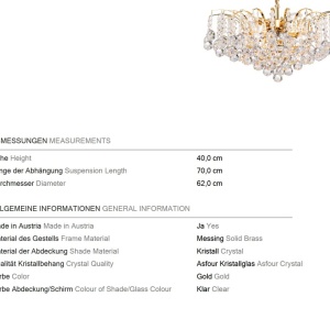Candelabru cristal Asfour design lux KRISTALL KLASSISCH 9L gold/clear 239367 universul-luminii.ro