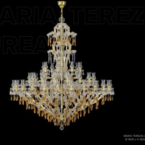 Candelabru Cristal Bohemia Exclusive 48 brate MARIA TEREZIA AUREA - Img 2