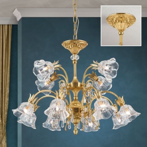 Candelabru cristal design lux LA BOHEME D-76cm 12L gold plated 160877 universul-luminii.ro