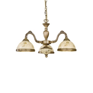 Candelabru cu 3 brate din alama cu sticla decorata design italian 6208 101657 universul-luminii.ro