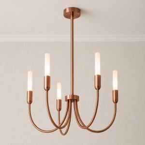Candelabru cu 5 brate AUGUSTINE cupru/alb - Img 2