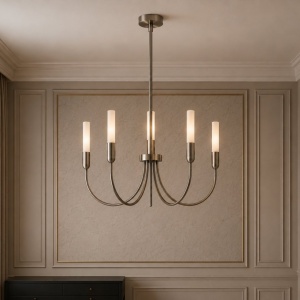 Candelabru cu 5 brate AUGUSTINE nickel/alb - Img 3