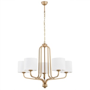 Candelabru cu 5 brate design modern Maranello auriu, alb 64247 universul-luminii.ro