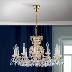Candelabru de lux cristal Scholer Hirohito 12L 24K gold plated 99747 universul-luminii.ro