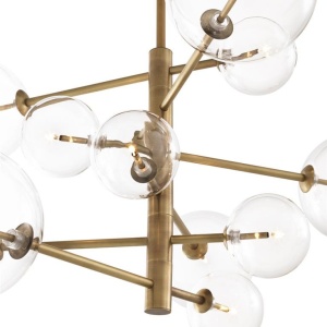 Candelabru deoasebit cu 12 surse de lumina Argento S alama antic 112077 HZ - Img 2