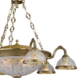 Candelabru design clasic din alama si sticla 6202 102057 universul-luminii.ro