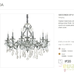 Candelabru design elegant GIOCONDA SP12 ARGENTO 164953 57117 universul-luminii.ro
