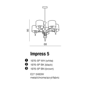 Candelabru design elegant Impress 5 Black 199397 universul-luminii.ro