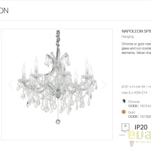 Candelabru design elegant NAPOLEON SP8 crom 167244 57067 universul-luminii.ro