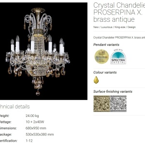 Candelabru design LUX Cristal Bohemia Exclusive PROSERPINA X. CE 58117 universul-luminii.ro
