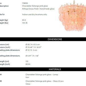 Candelabru design LUX, Sticla, Roz, Solange 244697 universul-luminii.ro