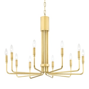 Candelabru design minimalist BRIGITTE alama antichizata, cu 10 surse de lumina