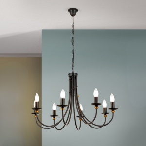 Candelabru design rustic cu 8 brate Giovanni LU 1632/8 Antik OR