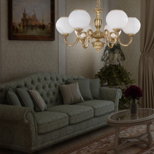 Candelabru din alama cu 6 brate design italian 9350 204797 universul-luminii.ro