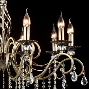 Candelabru elegant design clasic cu 10 brate Grace bronz MYRC247-PL-10-R 58097 universul-luminii.ro