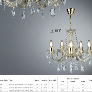 Candelabru elegant design clasic Marie Theresea 5L 699-5 SRT - Img 4
