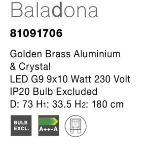 Candelabru elegant design deosebit Baladona, 73cm - Img 2