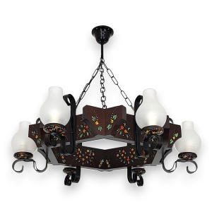 Candelabru fabricat manual din lemn pictat Queen 6L