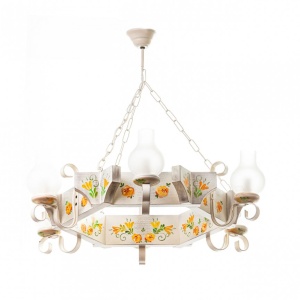 Candelabru fabricat manual din lemn pictat Queen 6L 102377 universul-luminii.ro