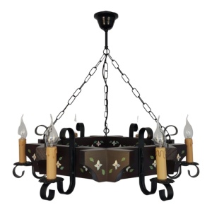 Candelabru fabricat manual din lemn pictat Queen 6L 175037 universul-luminii.ro