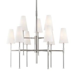 Candelabru LUX design clasic BOWERY nichel lustruit, cu 9 surse de lumina
