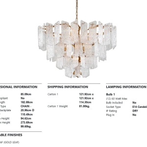 Candelabru LUX design deosebit PIEMONTE lucrat manual, cu 12 surse de lumina - Img 4