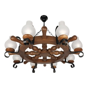 Candelabru rustic fabricat manual din lemn 8 brate Timona WOOD-TI-SP8D50 178087 universul-luminii.ro