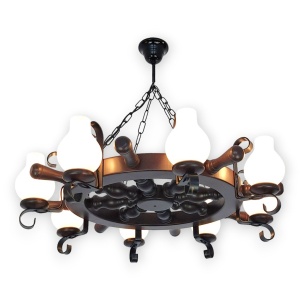 Candelabru rustic fabricat manual din lemn 8 brate Timona WOOD-TI-SP8D50 577657 universul-luminii.ro