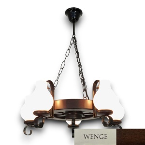 Candelabru rustic fabricat manual din lemn diam.30cm, 5 brate Roata WOOD-RO-SP5D30 577627 universul-luminii.ro
