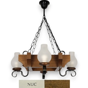 Candelabru rustic fabricat manual din lemn dim.50x50cm, 4 brate Queen WOOD-QU-SP4 177887 universul-luminii.ro