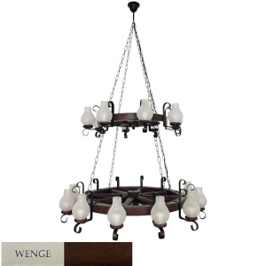 Candelabru rustic fabricat manual din lemn Roata 20L 151177 universul-luminii.ro