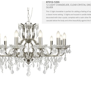 Candelabru stil clasic cu 12 brate Paris argintiu satin 87312-12SS SRT 62277 universul-luminii.ro