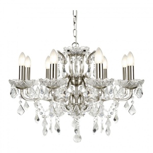 Candelabru stil clasic cu 8 brate Paris argintiu satin 8738-8SS SRT